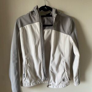 Spyder Women's ski/snowboarding Gray and White Hooded Jacket